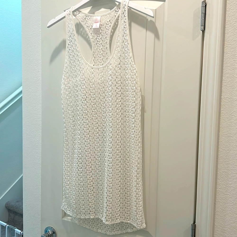 White swimsuit coverup